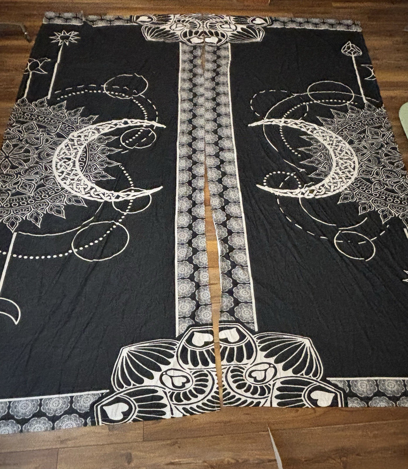 Sun Moon Gothic Constellation Printed Curtain for Bedroom Living Room 4 panels