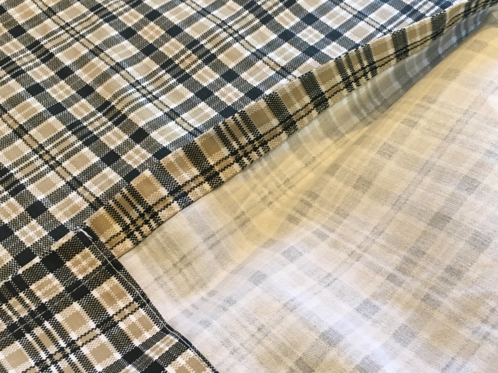 Plaid Tab Curtain Panels 40×82 long