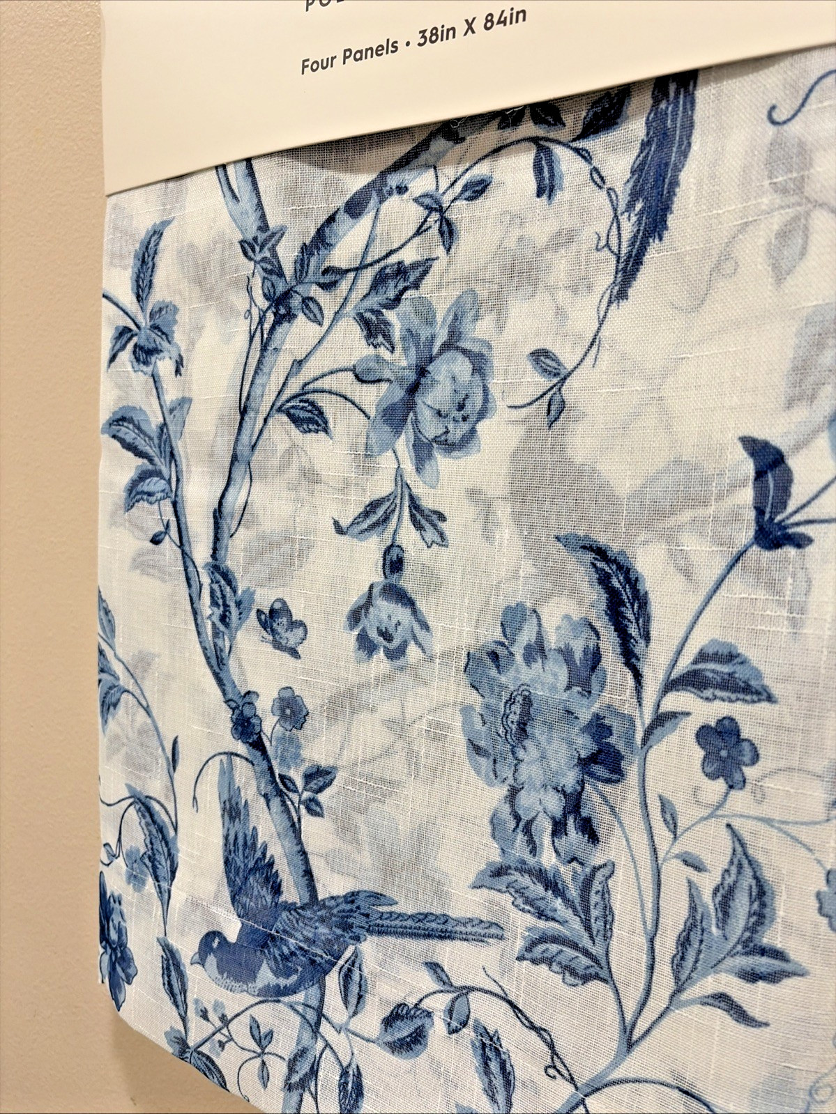 4 Laura Ashley Summer Palace Floral Birds Pole Top Window Panels Curtains 38×84”