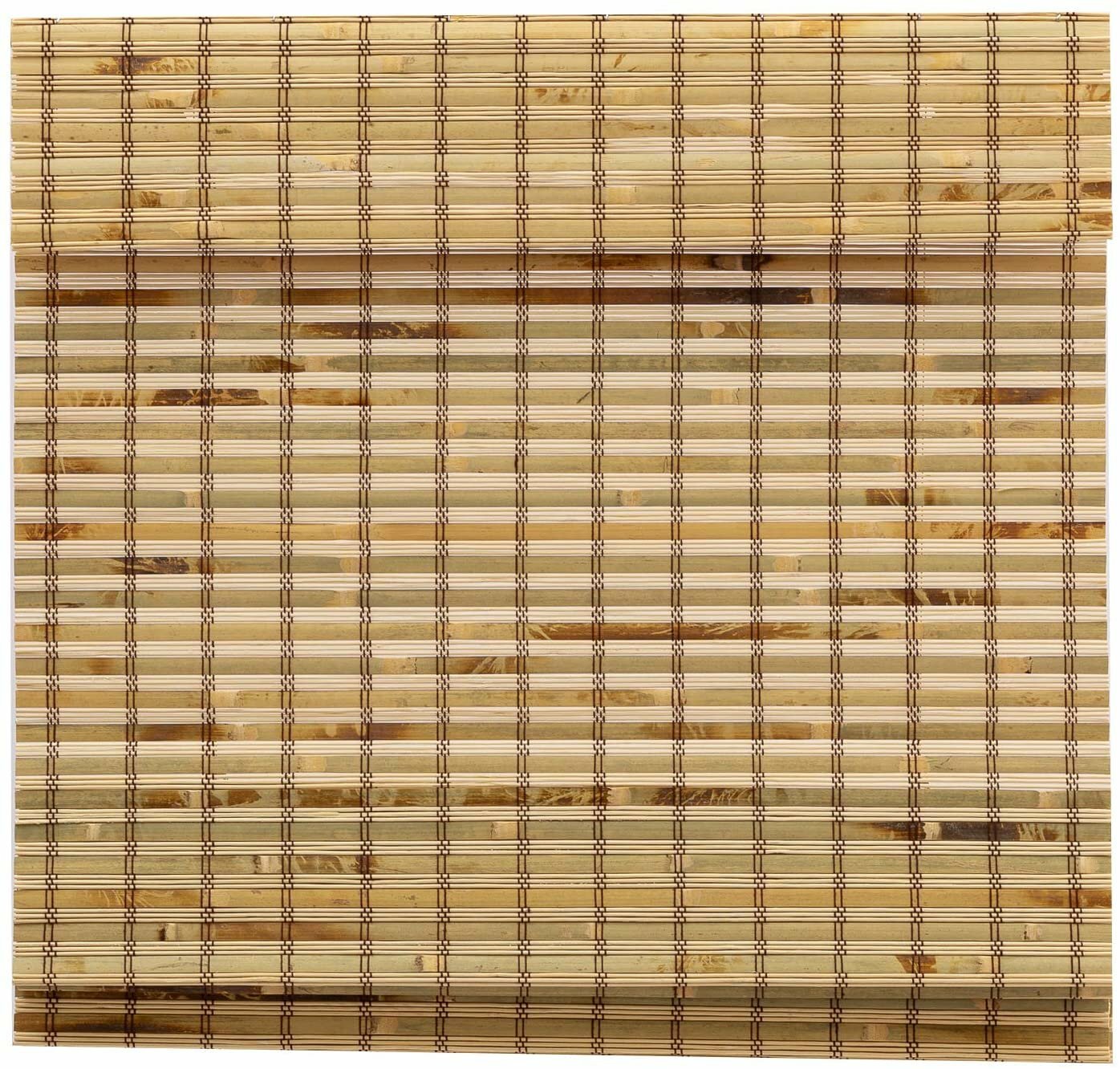 TJ GLOBAL Cordless Flatstick Bamboo Roman Window Blind Sun Shade, Light…