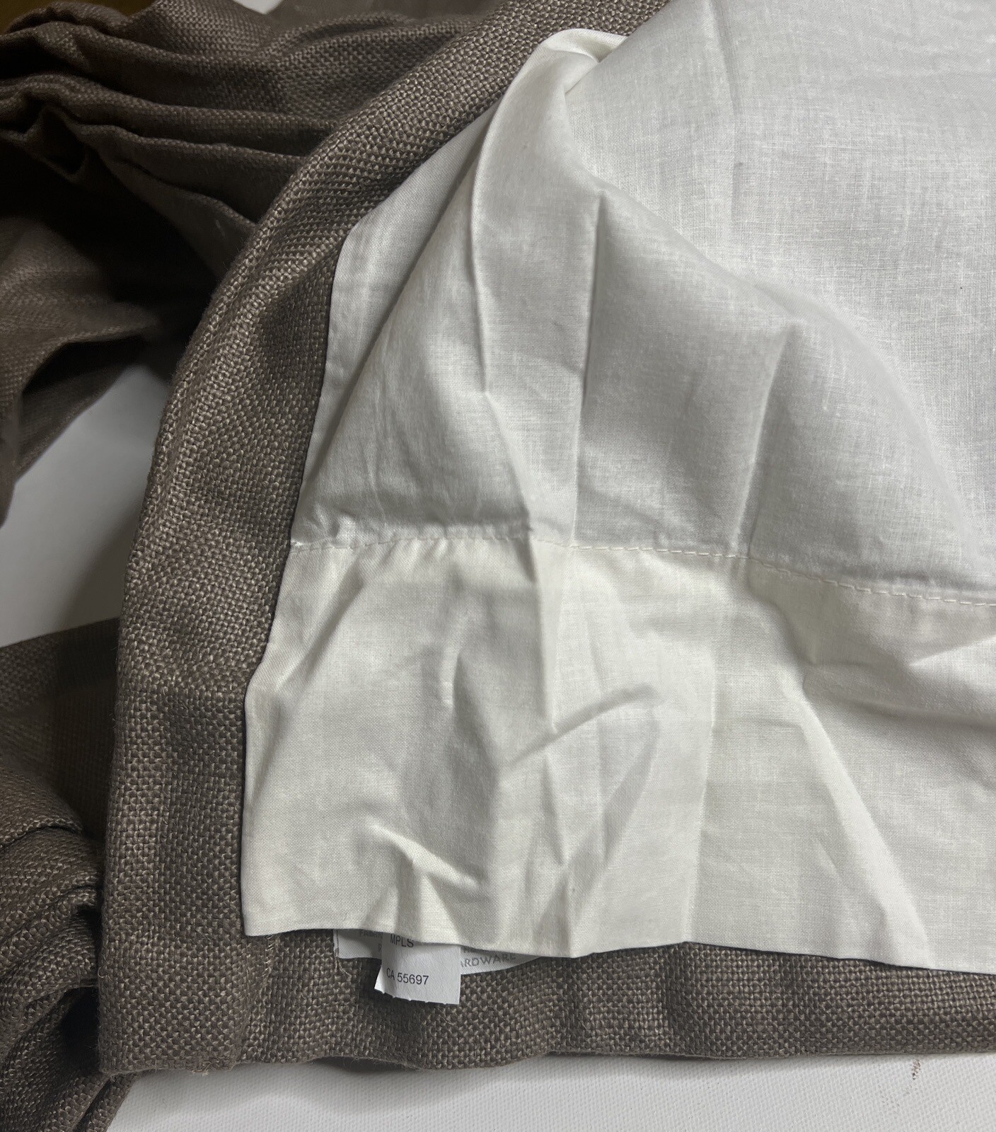 Restoration Hardware Belgian Heavyweight Textured Linen Drapery FP 46 x 84 Taupe
