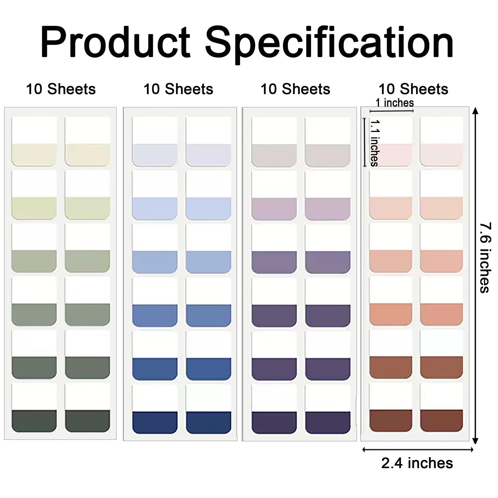 Potanro Book Tabs 480 PCS Annotation Transparent Medium, Multiple Colors