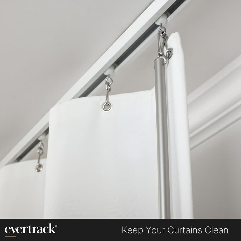 Curtain Wand – Aluminum Curtain and Drapery Pull Rod with Stainless Steel Har…