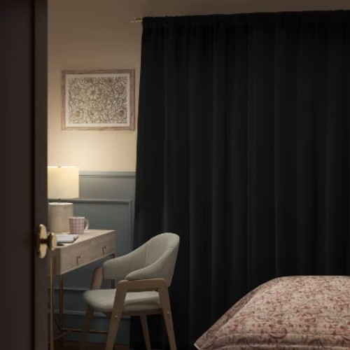 Blackout Henna Window Curtain Panel Black – Threshold™
