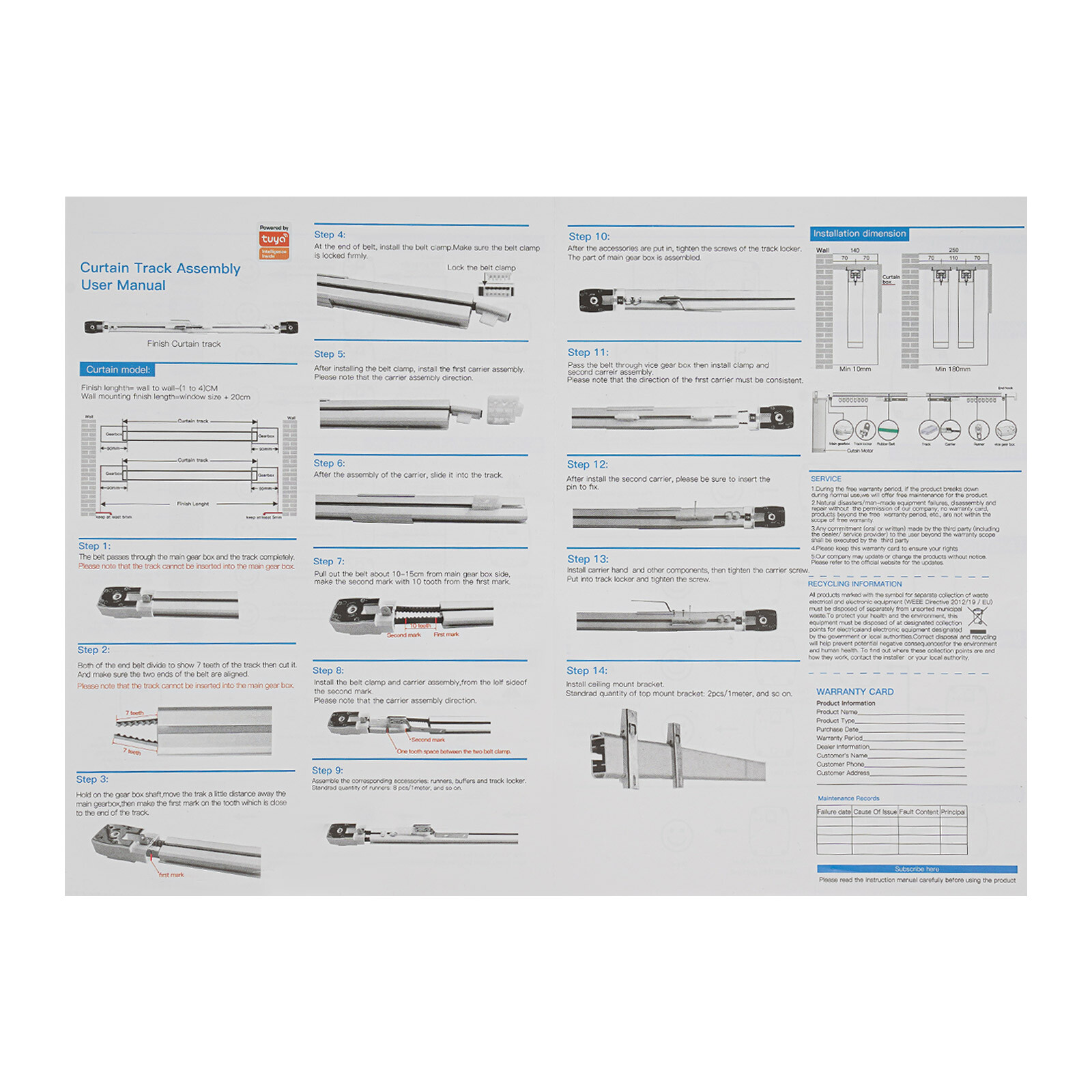 Smart Motorized Curtain Track W/ Remote Control Electric Curtain Track White USA