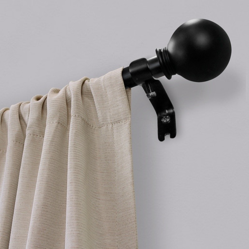 1/2 Inch Ball Curtain Rod Set Adjustable 48 to 84 Inch Steel Hardware Included