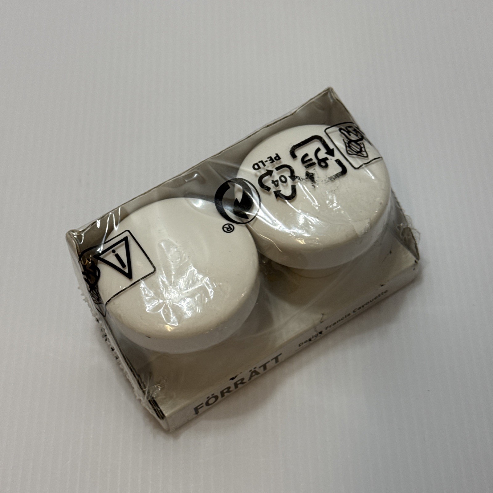 2 Pack IKEA Forratt Finials Stark White Porcelain Knobs Francis Cayouette NEW