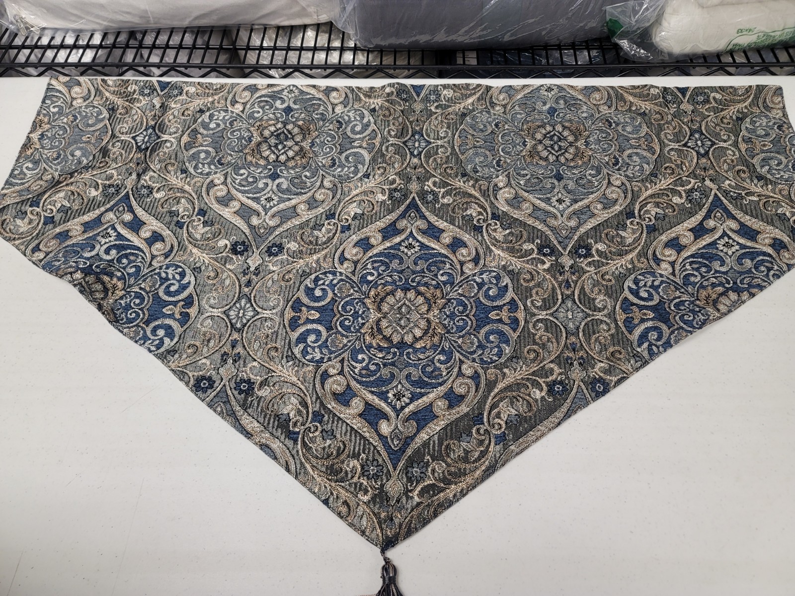 J Queen New York Weston Blue Window Ascot Valance -One 40” W x 21” L