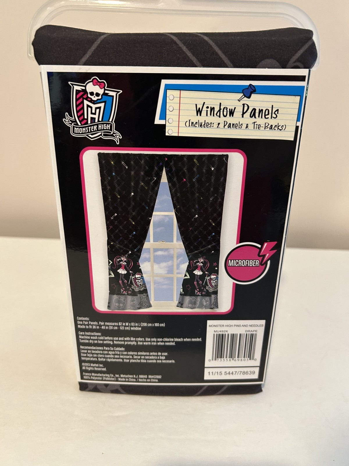 New Monster High Window Panels Microfiber Curtains