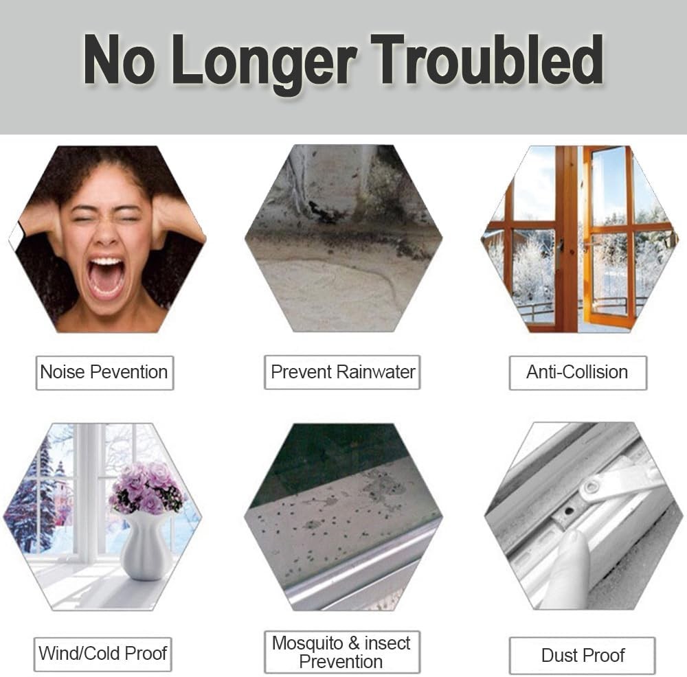 Strong Adhesive Window Weather Stripping – 33ft Soundproof & Dustproof Seal