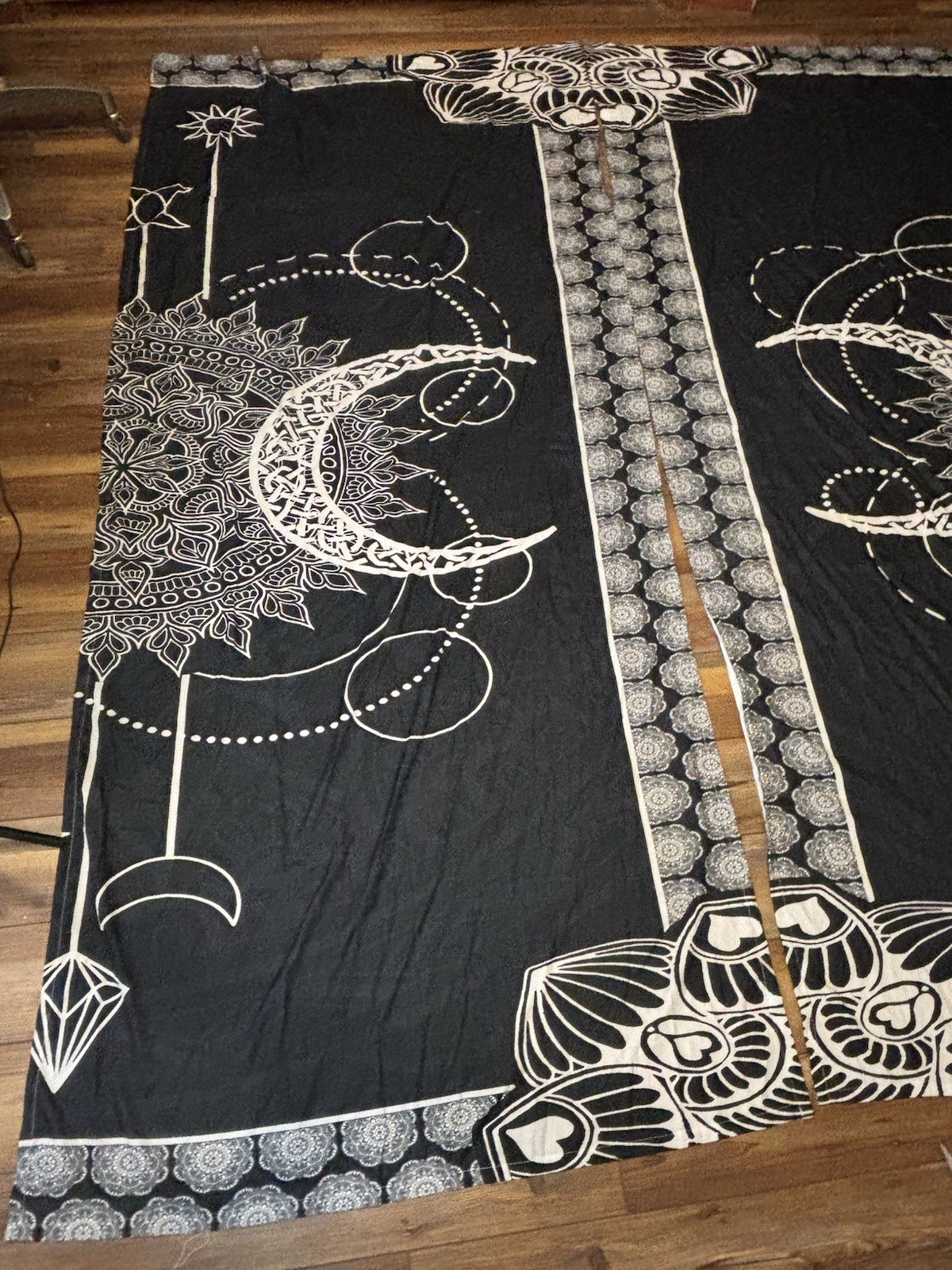 Sun Moon Gothic Constellation Printed Curtain for Bedroom Living Room 4 panels
