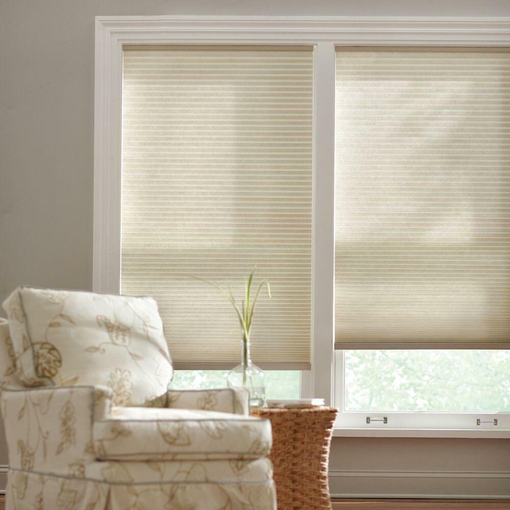 CUSTOM CUT Home Decorator Parchment 9/16 in Cordless Light Filtering Cell Shade