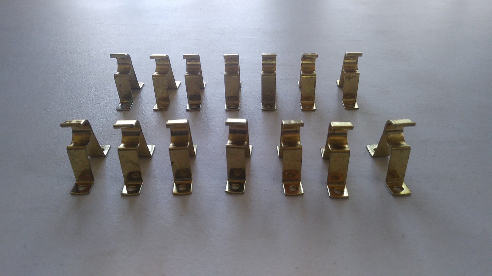 VIntage Kirsch cafe rod 14 brass brackets. For 7/16 inch Cafe Rods. 396