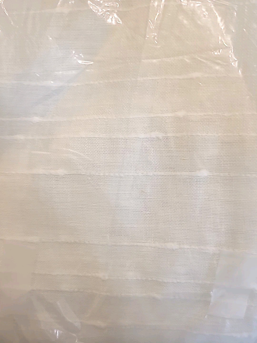 52″x 84″ Textured Slub Stripe AntiDust Curtain One Panel White – Clean Window