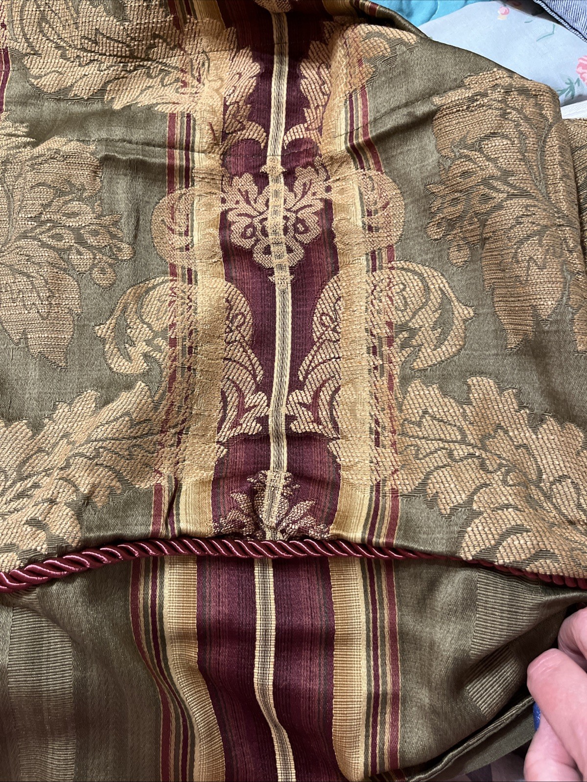 JCPENNEY home Collection Villa Valance 80”x18” Brocade Floral Corded Old World