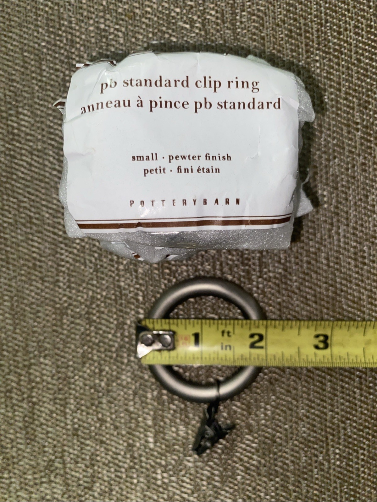 Pottery Barn Curtain Classic Clip Rings Set of 7 Pewter Small 2 Inch Bin12