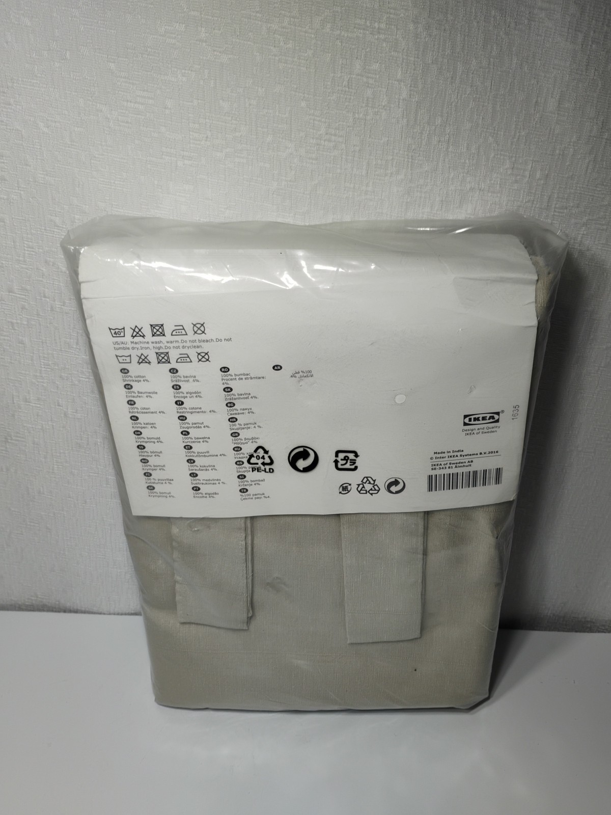 New Sealed Pair IKEA Beige LENDA Curtains 55×118″ Discontinued 300.901.17