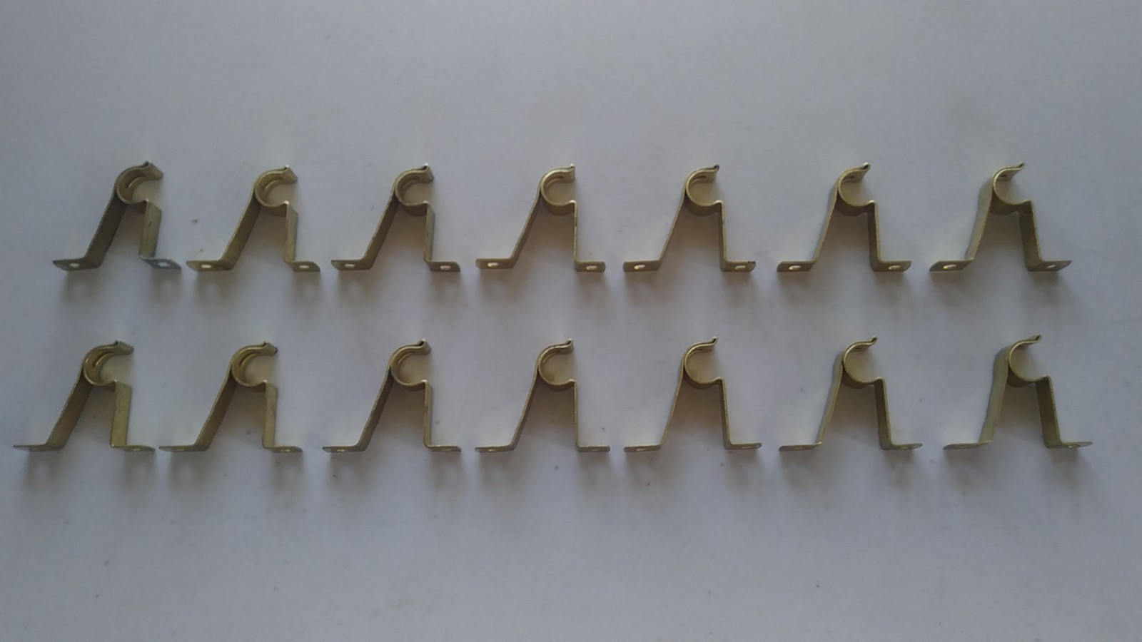 VIntage Kirsch cafe rod 14 brass brackets. For 7/16 inch Cafe Rods. 396