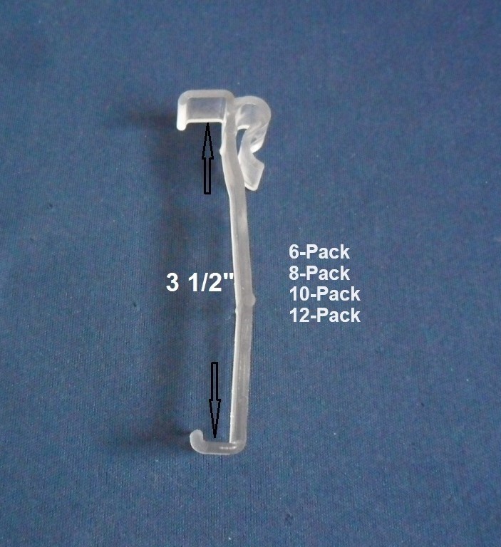 3 1/2 Inch Valance Clips For Faux wood, Wood Window Blinds 3.5, 6-12 pack.