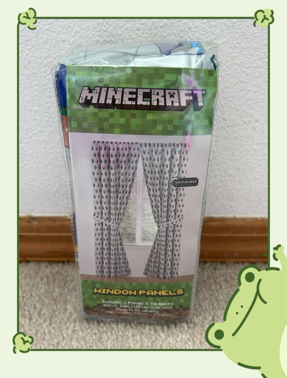 Jay Franco Minecraft Genda Iso Animals Window Panels&Tie-Back Set 42”X84”