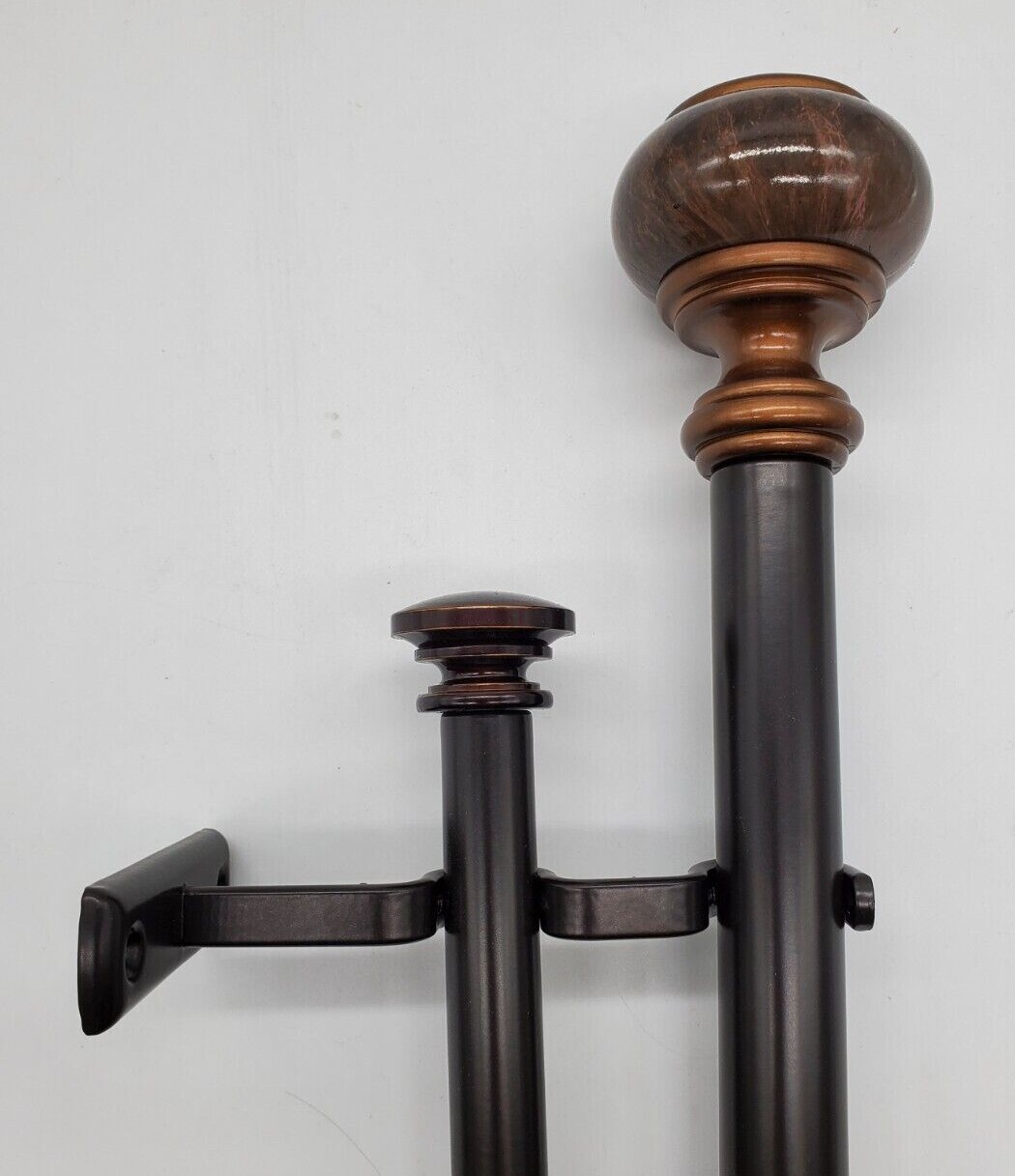 Marbo 1″/.75″ Adjustable Double Curtain Rod – Warm Bronze, Two Sizes