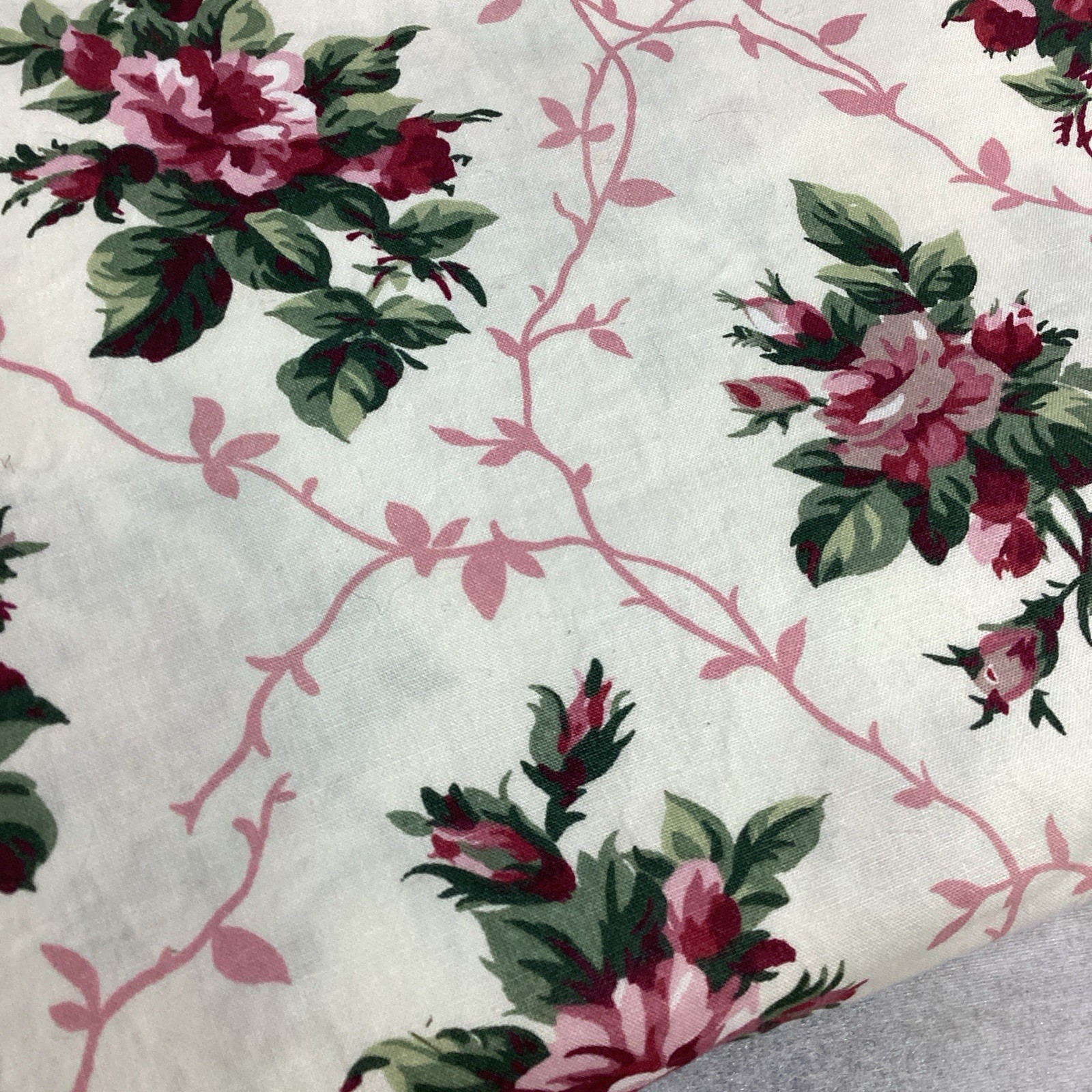 HUGE Swag Draped Cotton Window Scarf Valance Cottage Floral 53″ x 200″