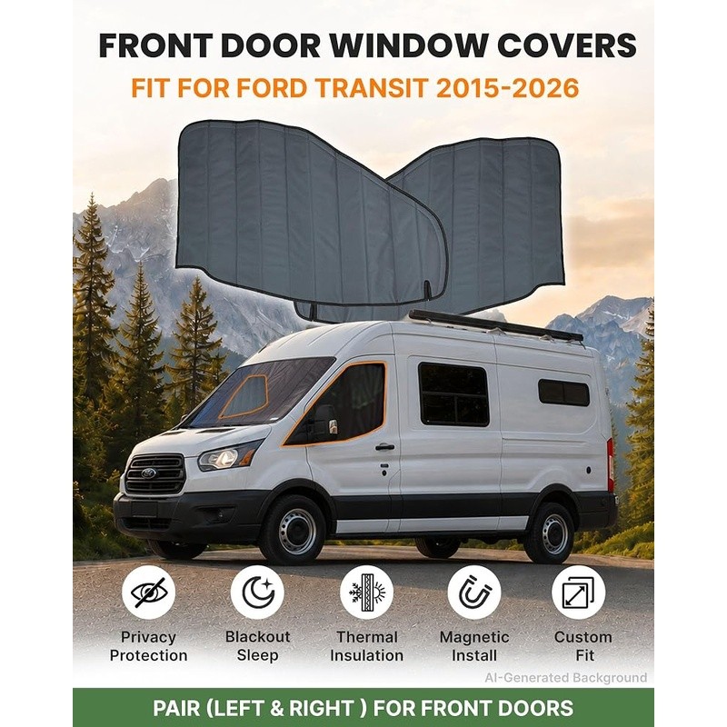 Ford Transit Window Covers Magnetic Insulation Privacy Blackout Shades Van Life