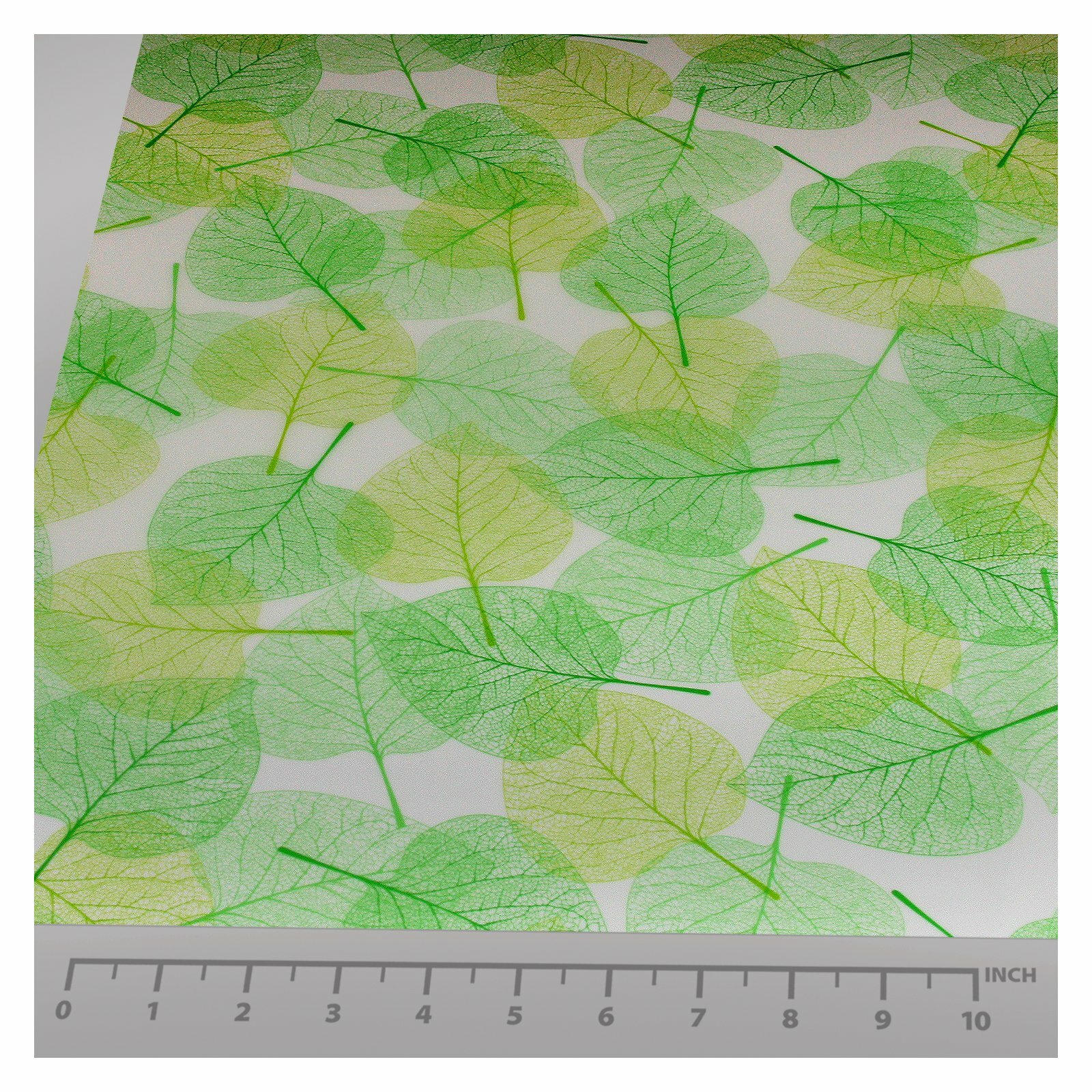 BDF 4GLVW Decorative Window Film Green Leaves on White
