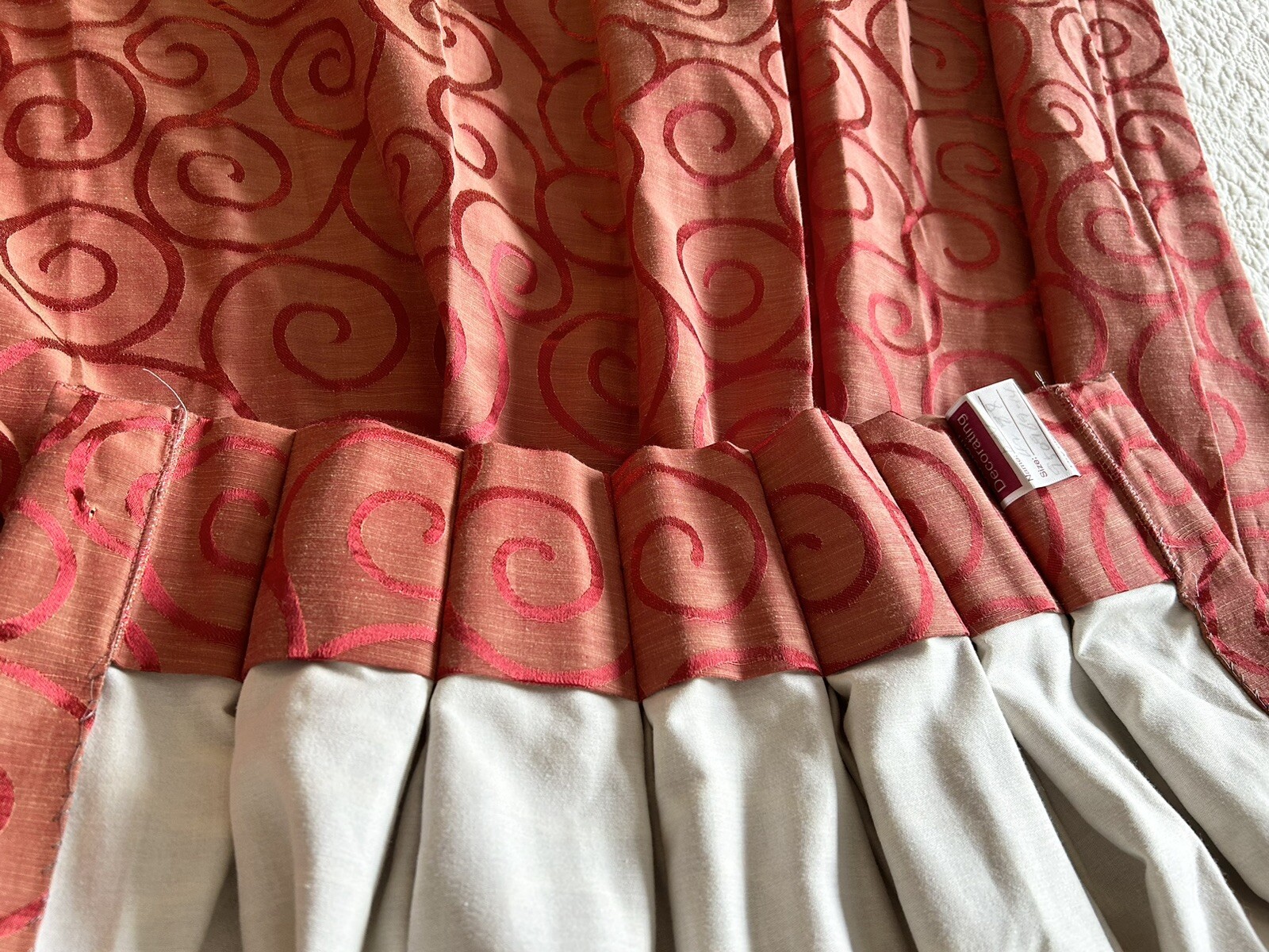 Custom Drapery Panels 88”L Pair Lovely Shades Of Cranberry Pleated