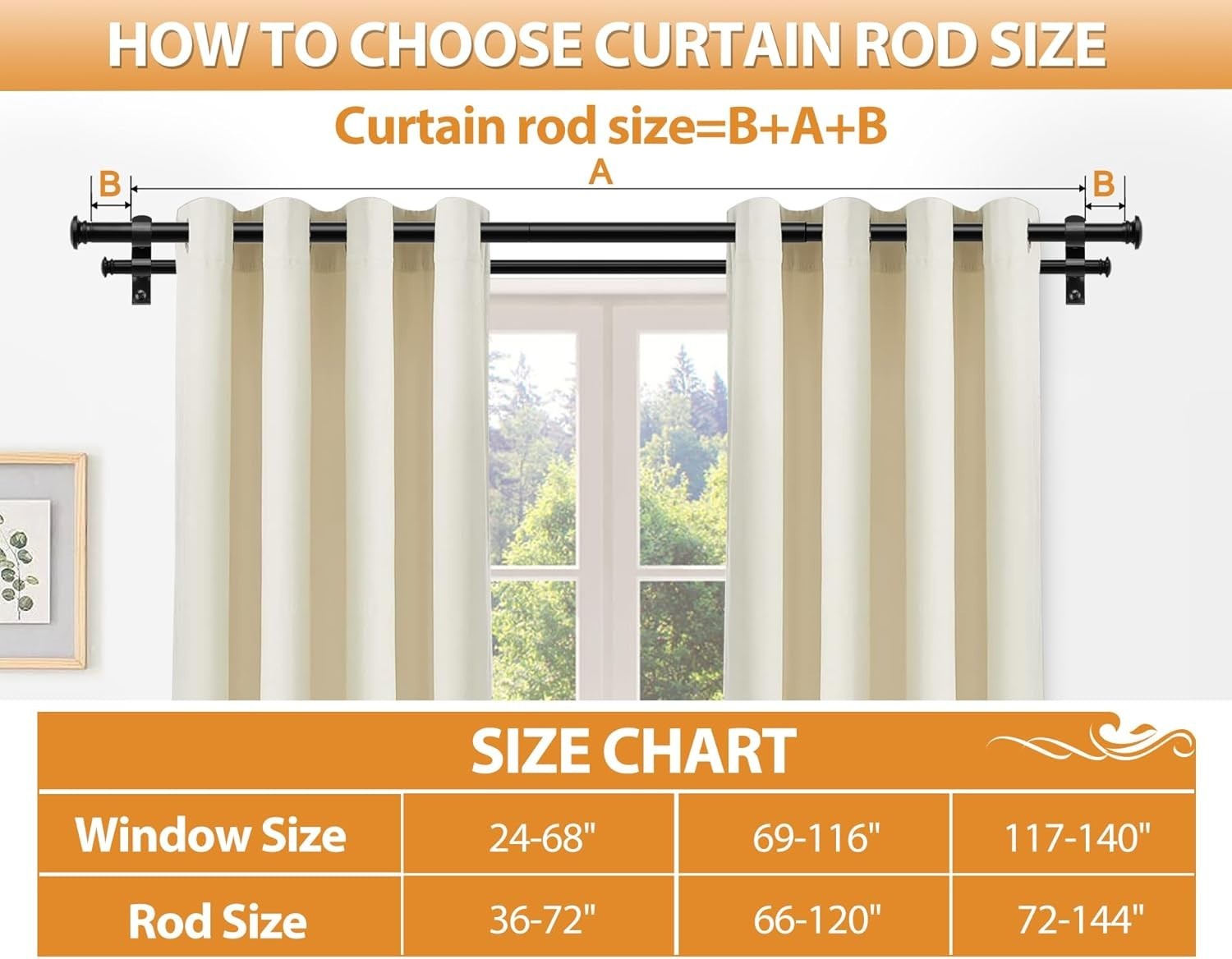 1 Inch Double Curtain Rods 66 to 120 Inches 5.5 to 10ft, Heavy Duty Decorativ…