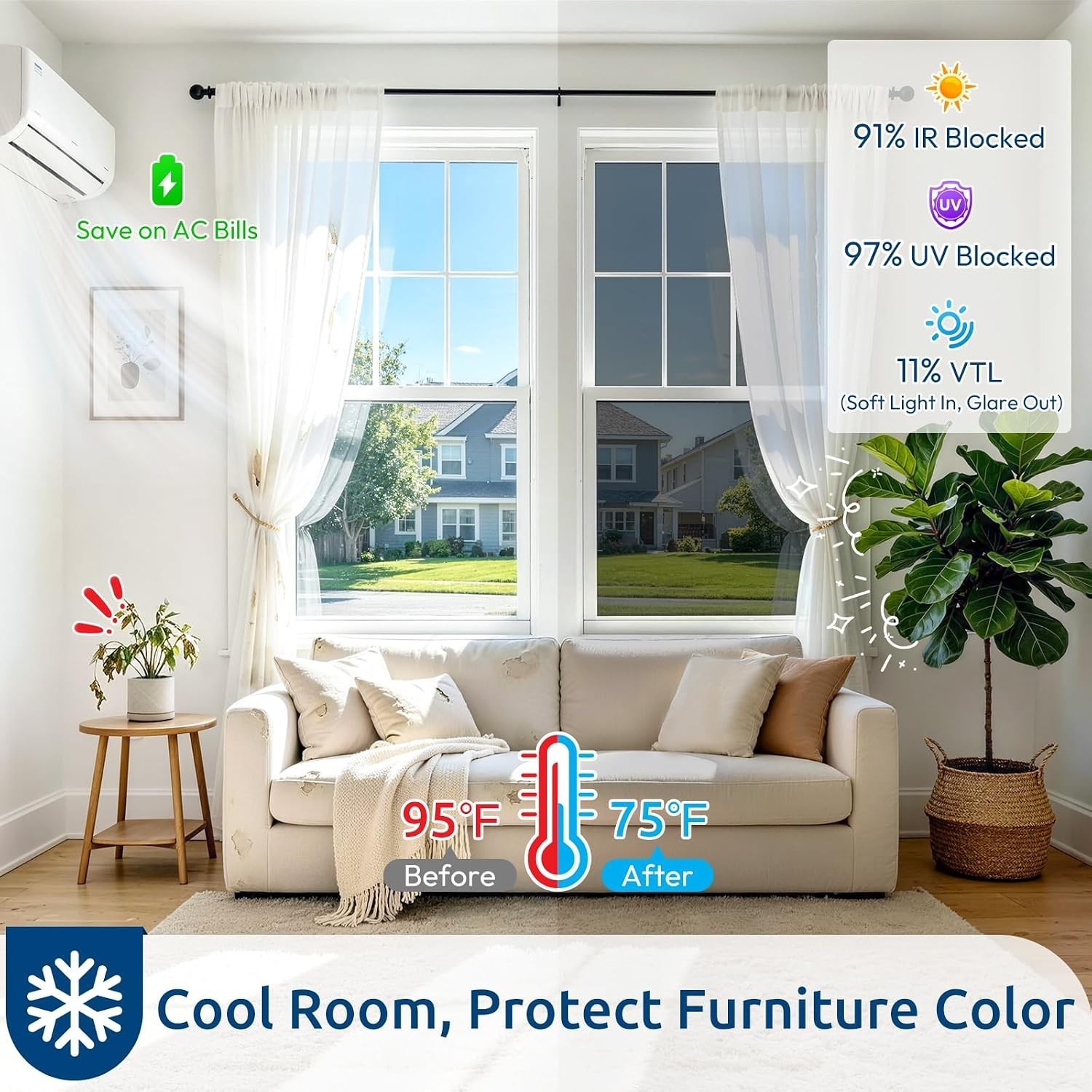 5-35% VLT Ceramic Window Tint Roll for Home Office Car Truck Auto Any Size Shade