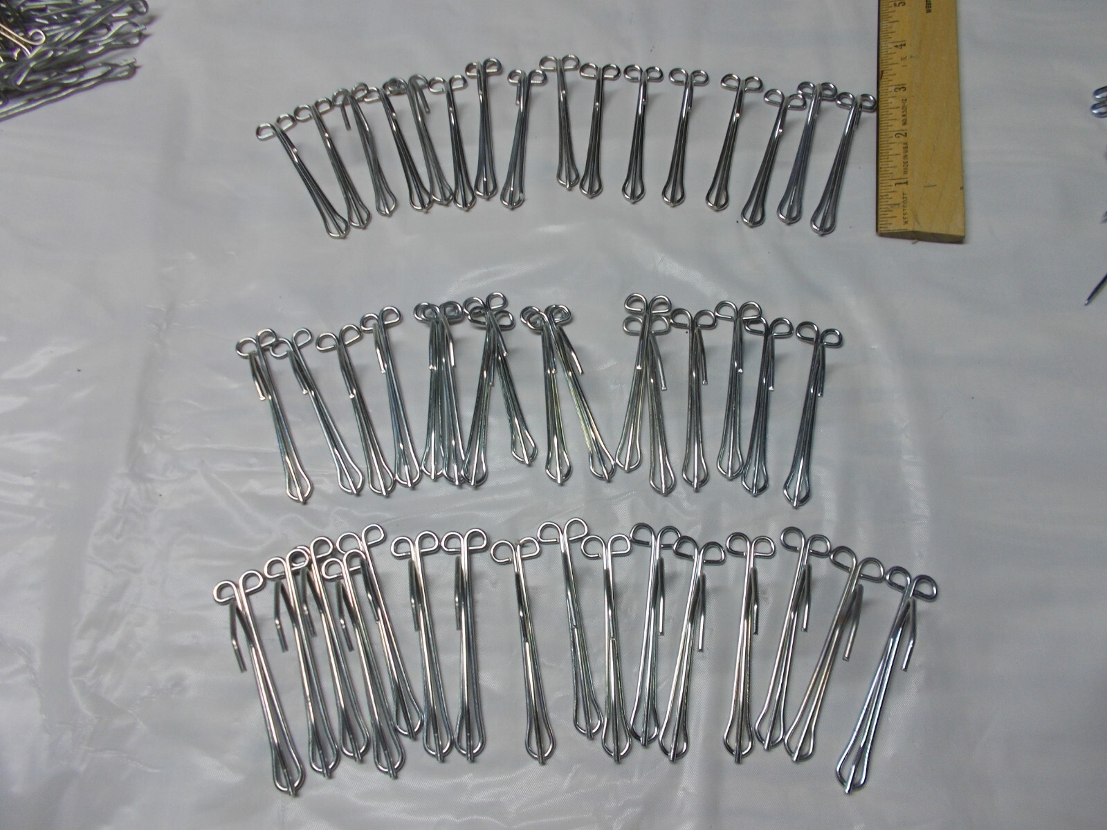 Vtg 3 Inch Double Eye Pinch Pleat 1/2” Drop Slip-On Drape Curtain Hooks (42)