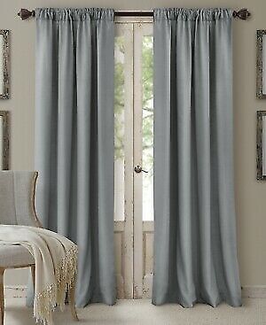 Elrene Cachet 52″ x 84″ Faux Silk 3-in-1 Window Curtain Panel – Blue