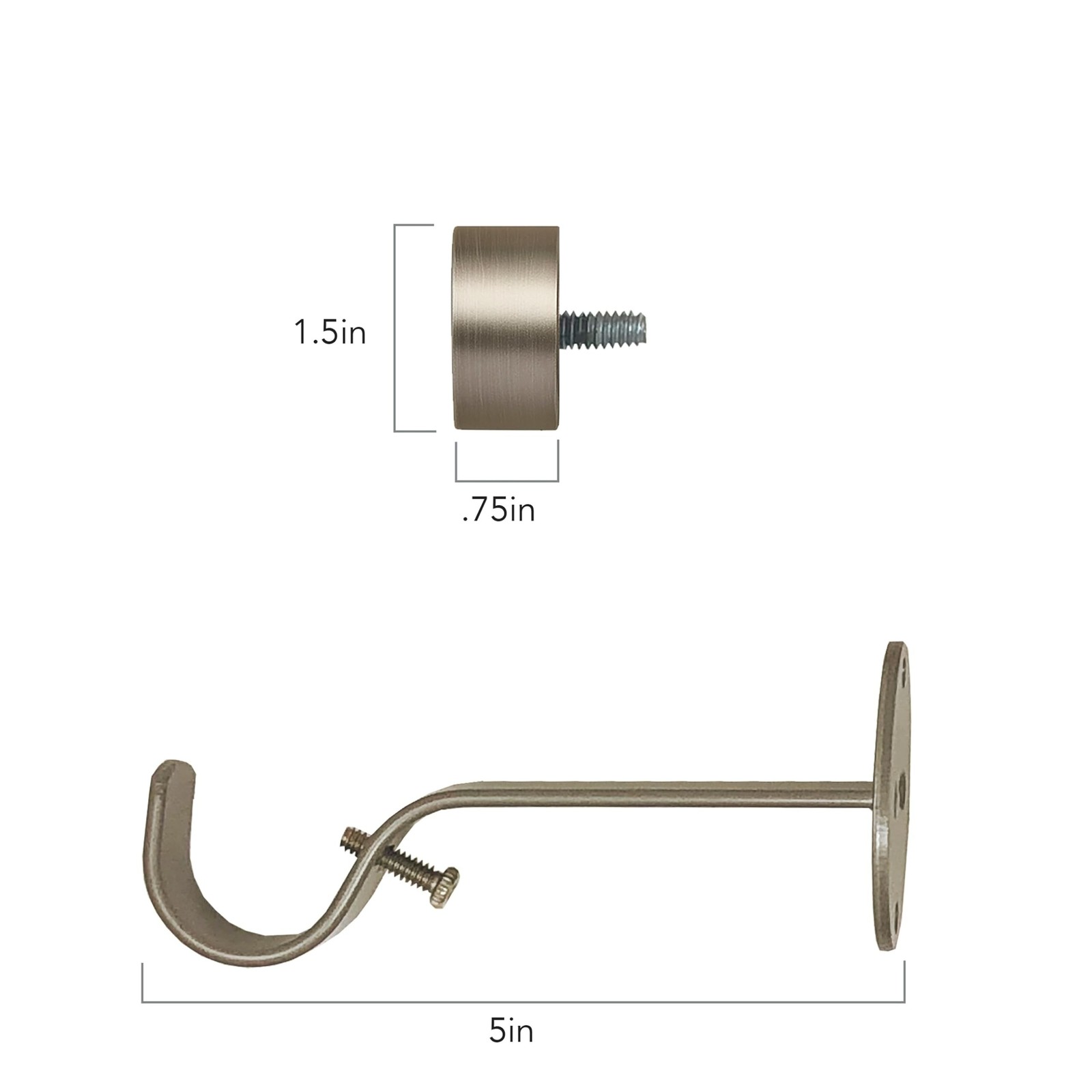Serena Single Curtain Rod with Contemporary Cap Finial, Polished Nickel – 28″…