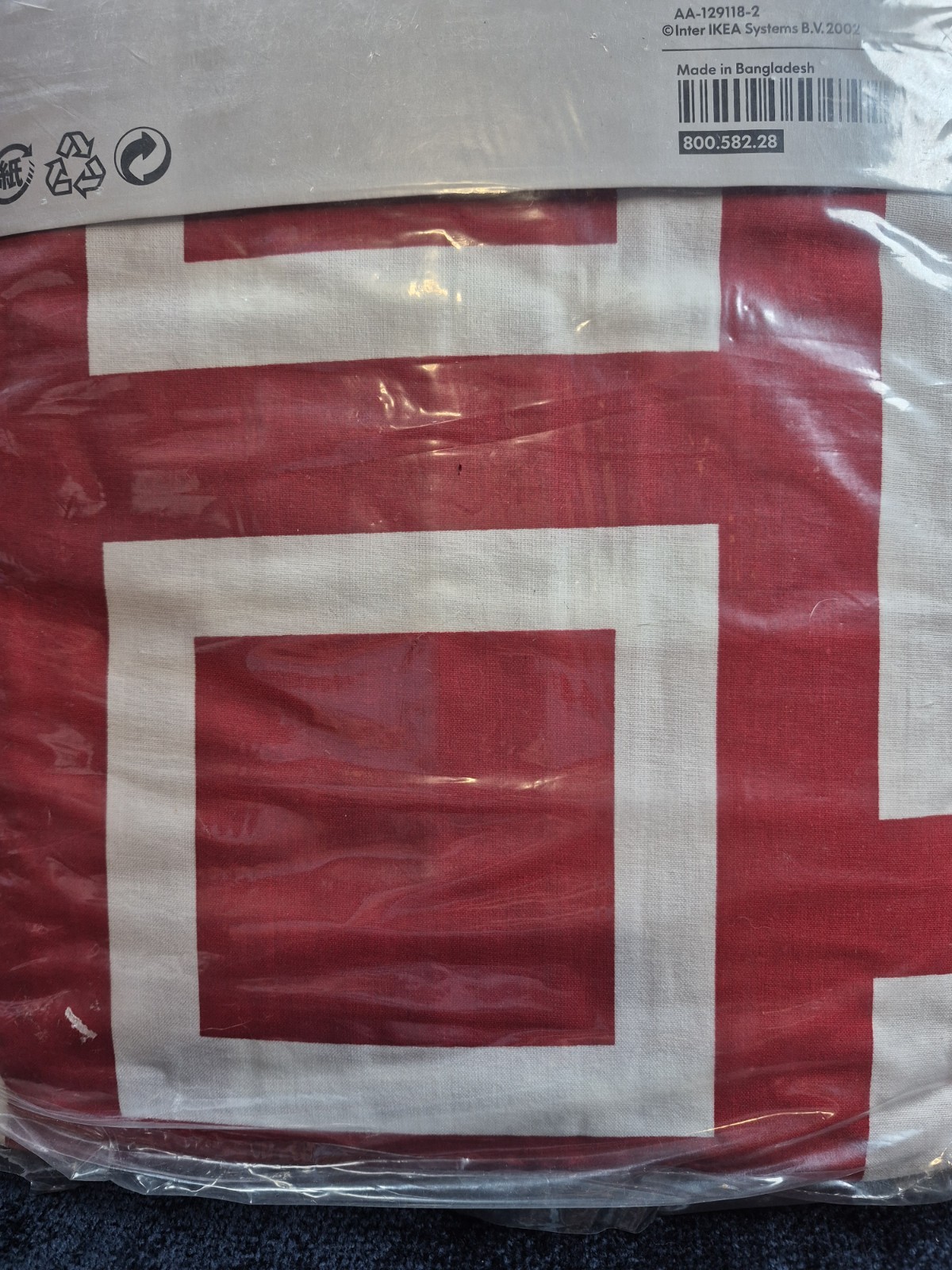 Ikea 2 Red White Pocket Curtain Window Panels 57×118 ea Nina Jobs Modern Design