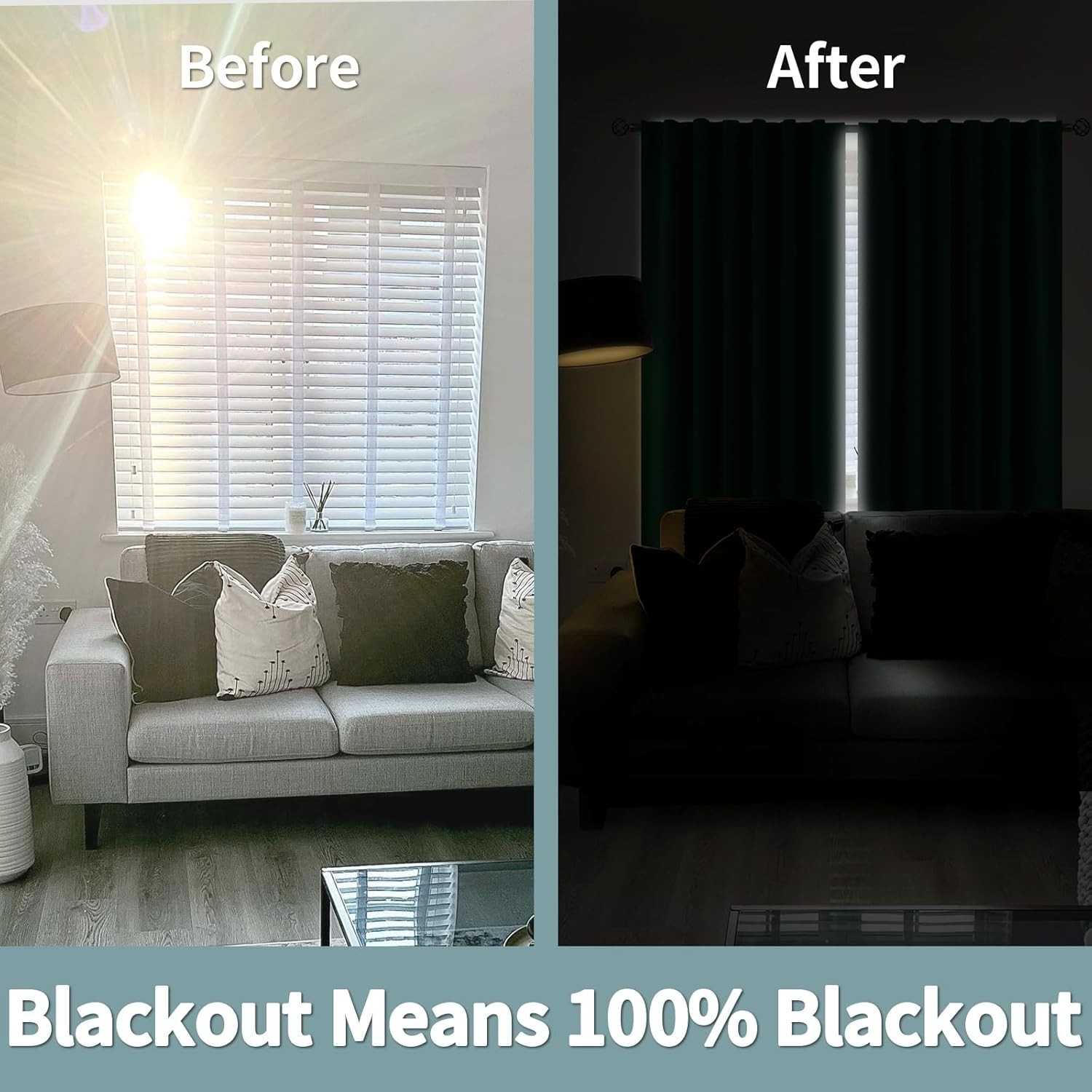 BGment 100% Thermal Insulated Blackout Curtains, 52 x 84 Inch, 2 Panels, Emerald