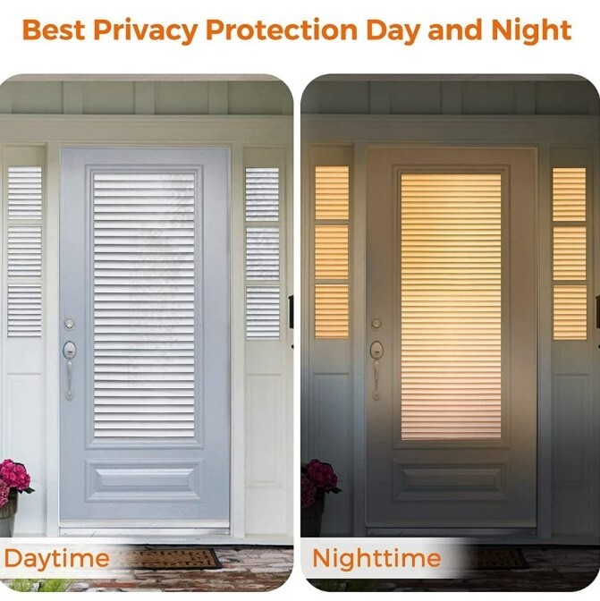 Privacy Window Film ~ Window Sticker ~ 17.7″ x 78.7″ ~ FROSTED GLASS ~ BLINDS