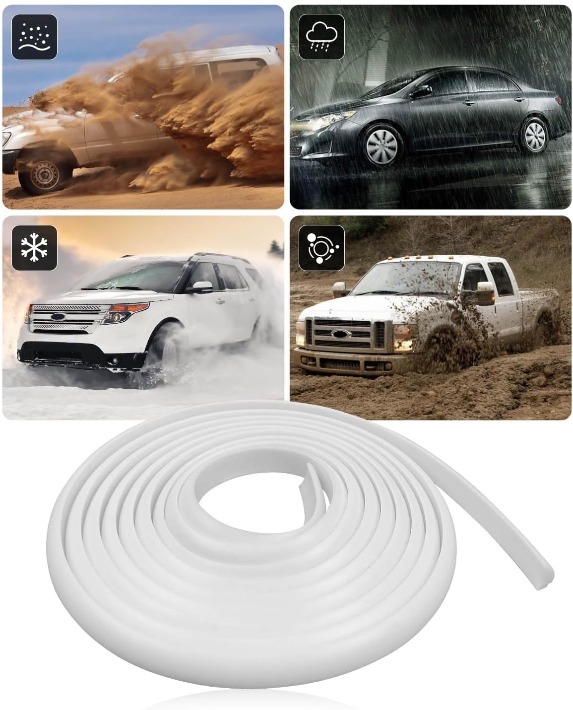 White RV Window Seal Strip 1/2” x 1/4” Rubber Weather 40 Ft,