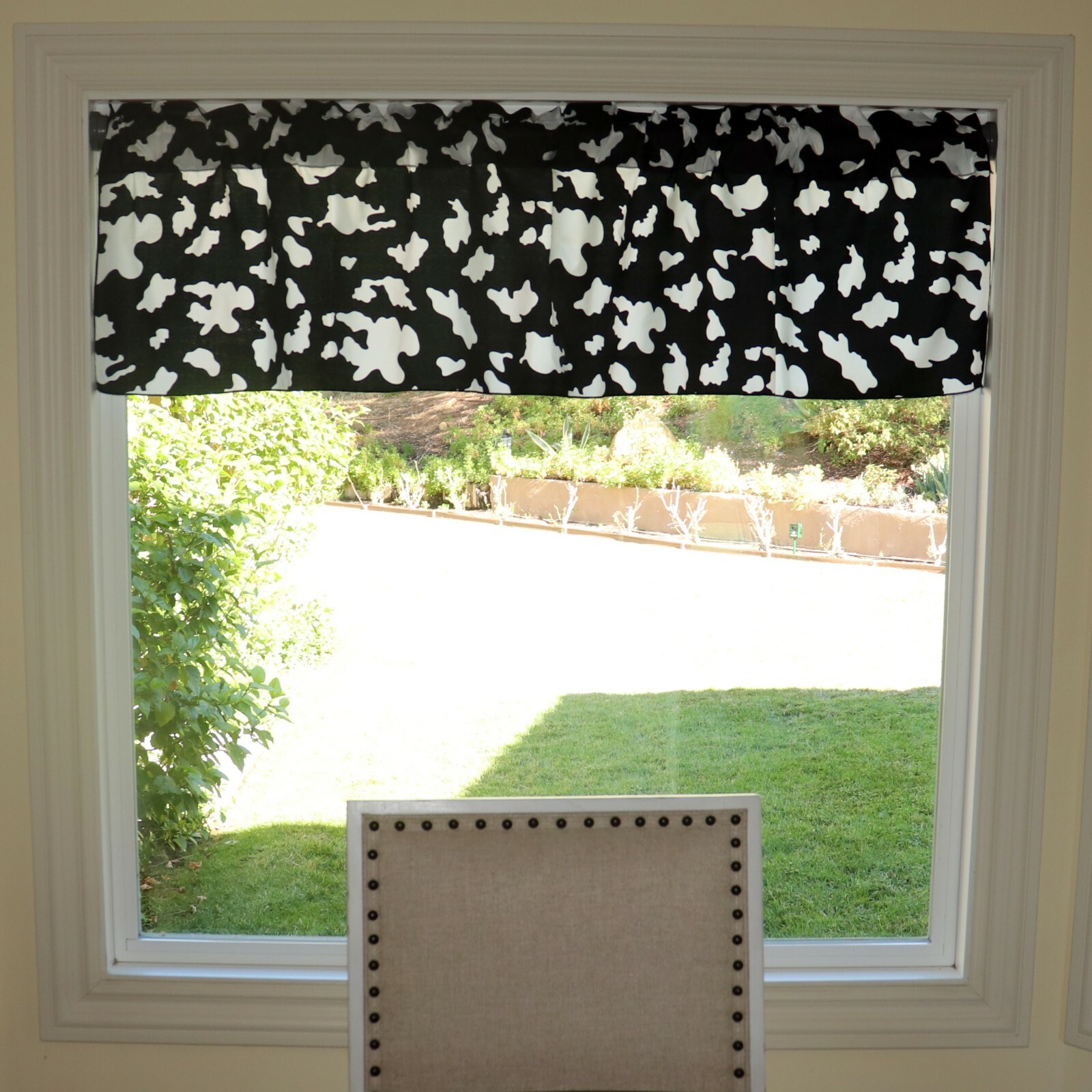 Cotton Print Window Curtain Valance Cow Spots Animal Print 58″ Wide