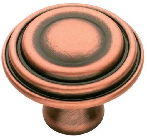 (5 Pack) 1-1/2 inch Domed Rings Knob Antique Copper
