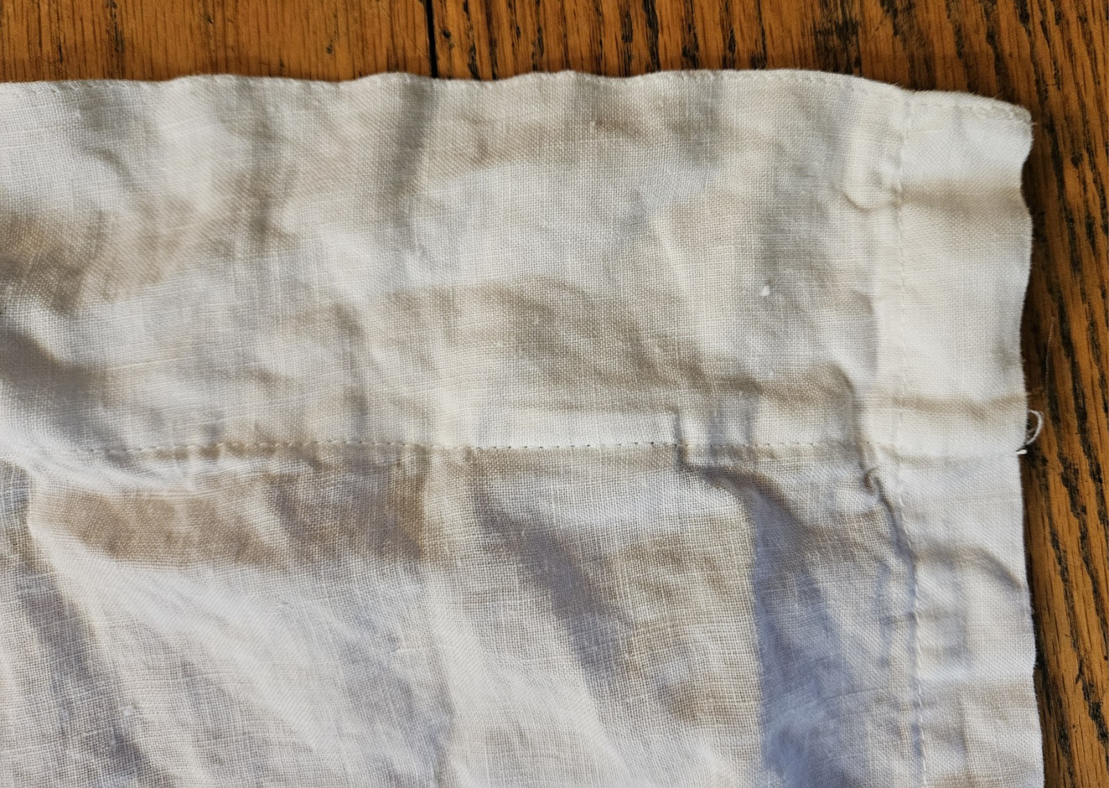 Threshold Light Filtering 100% Linen White Rod Pocket Single Curtain Panel 51×79