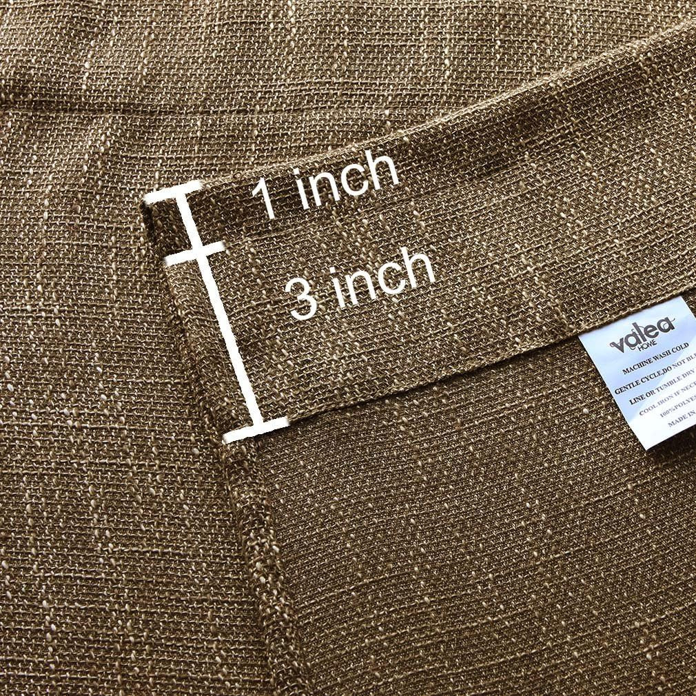 Soft Burlap Natural Tan Rod Pocket Window Curtain Panels for Living Room Patio D