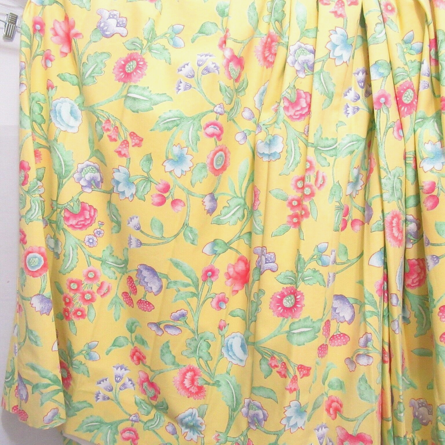 Custom Bright Floral Yellow 2pc 160 x 102 Pinch-Pleat Drapery Panel Set