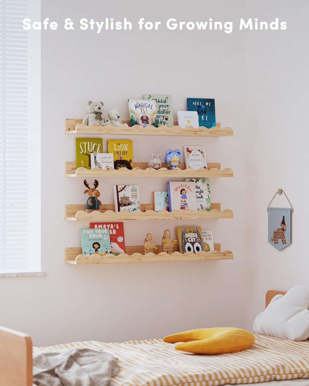 Seocry Nusery Shelves (23 Inches, Wood) 23 Inches