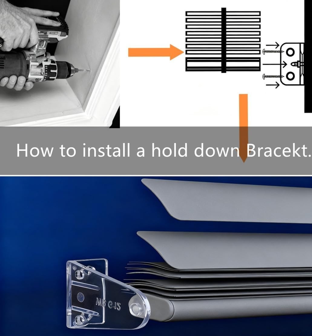 Clear 4-Piece Hold Down Brackets for High Profile Blinds – Reliable & Easy Use