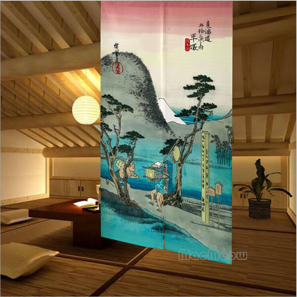 NOREN Curtain Japanese Doorway Divider Tapestry 85×150 cm Hiratsuka Landscape