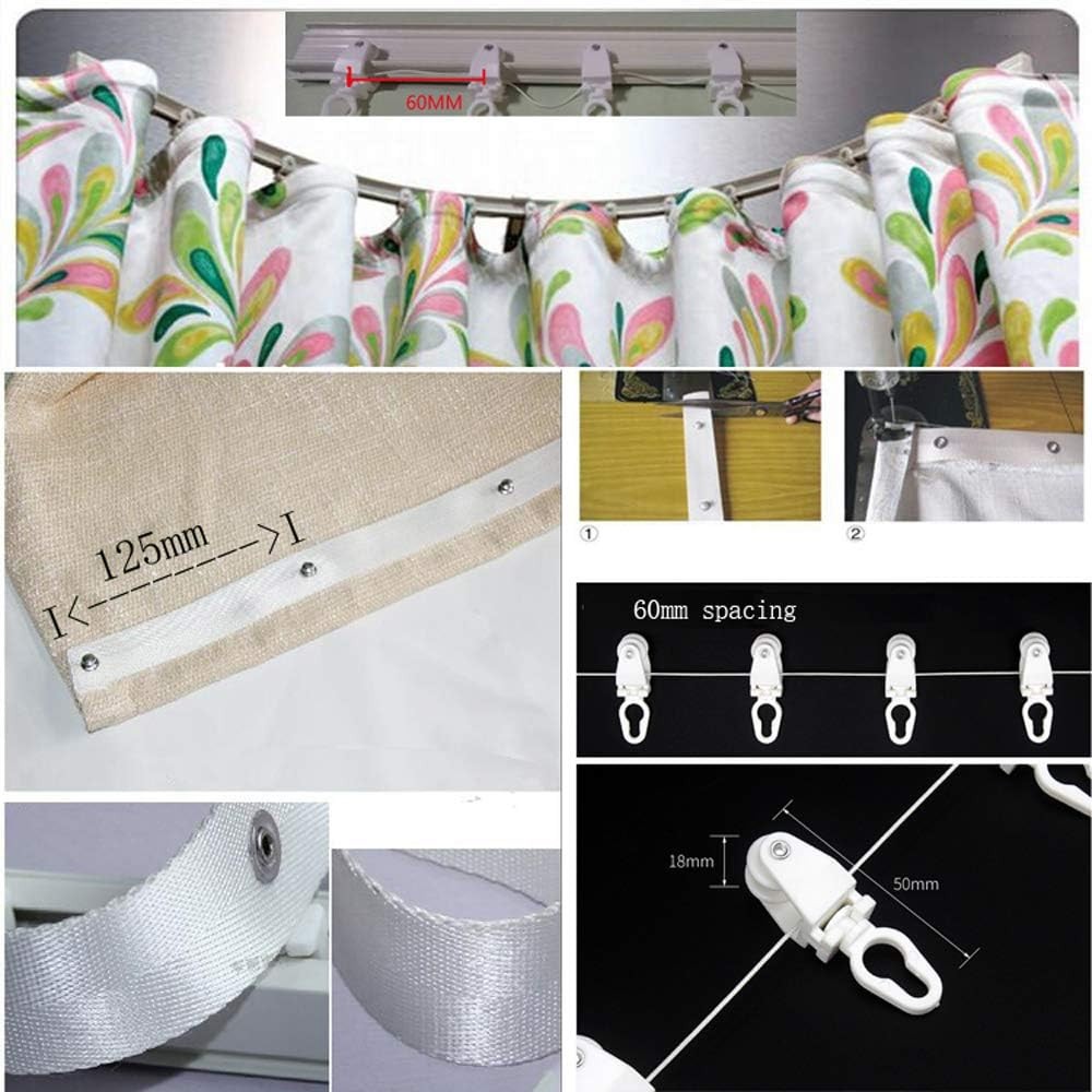 One Meter Aluminum Metal Alloy Bendable Window Tracks Curtain Poles White