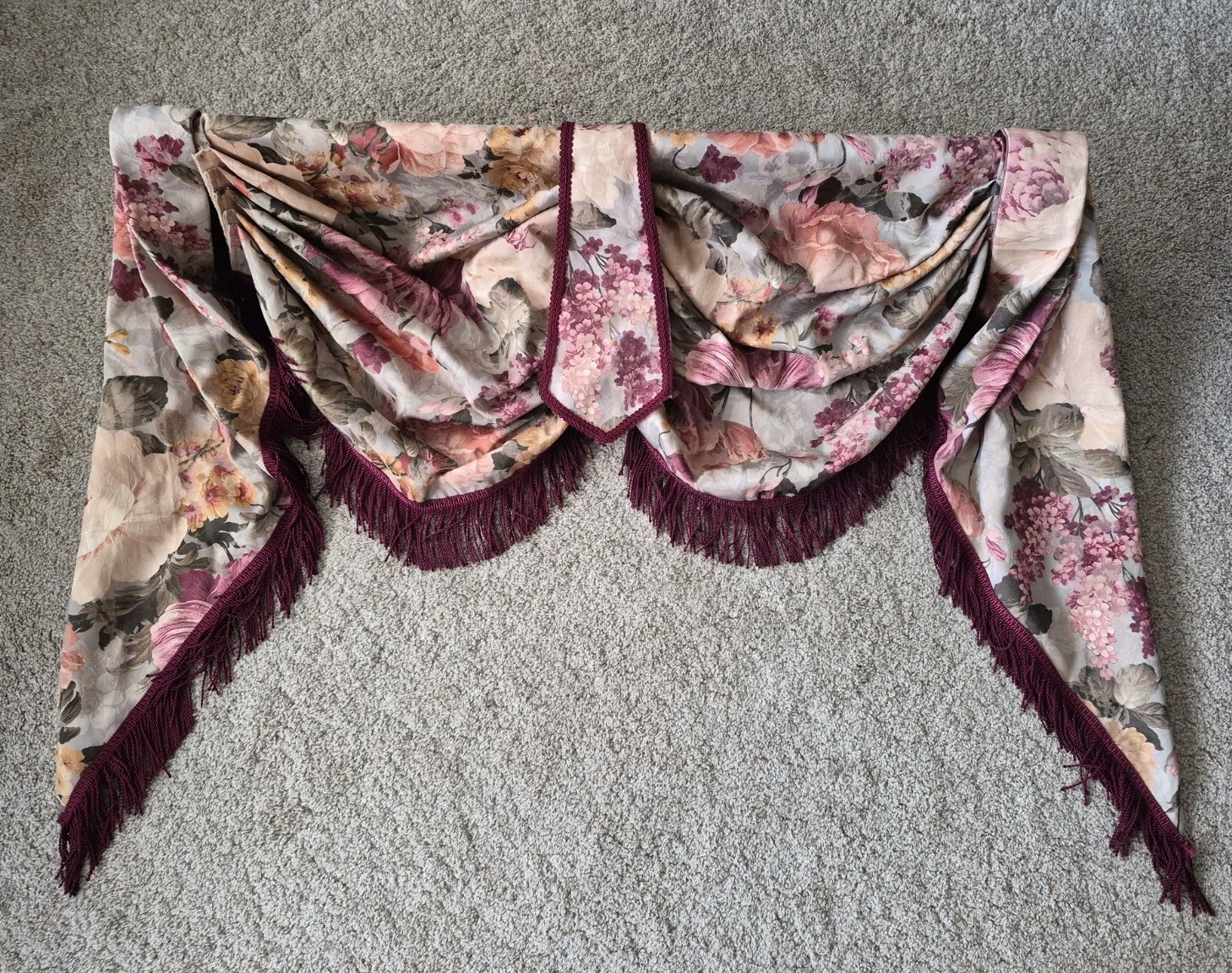 Set Of2 Bracket Mount Burlington Monaco Window Valance Damask Floral Custom Made