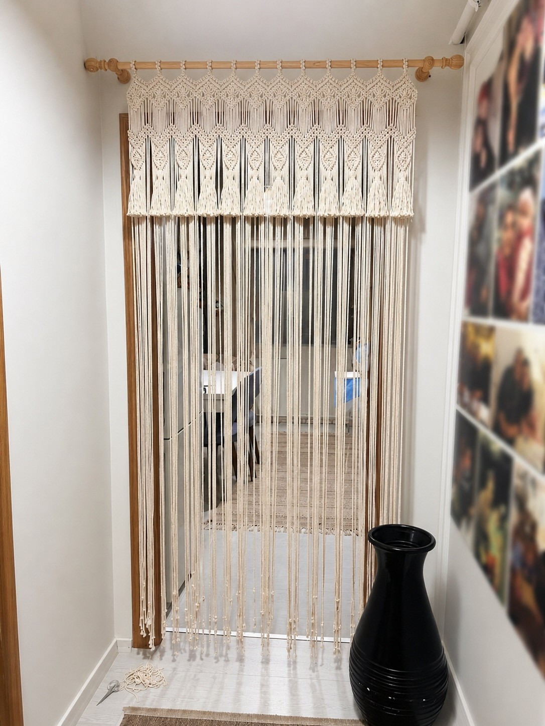 Macrame Curtain | Boho Door Hanging | Handmade Cotton Fringe Curtain Interior