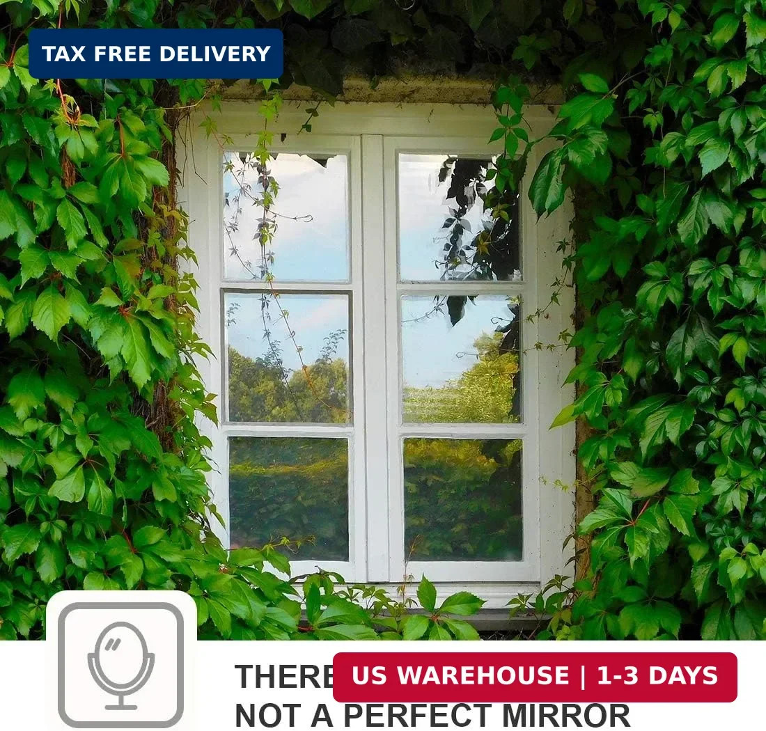 WPCTEV Window Film One Way Mirror Tint Vinyl Daytime Privacy Static Non-Adhesive